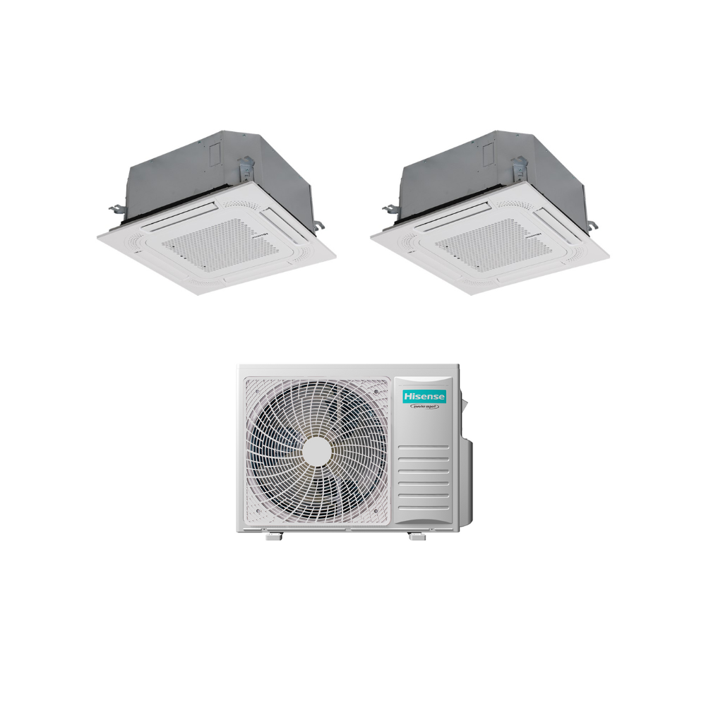 Climatizzatore Hisense a cassetta 4 vie dual split 12000 + 12000 btu