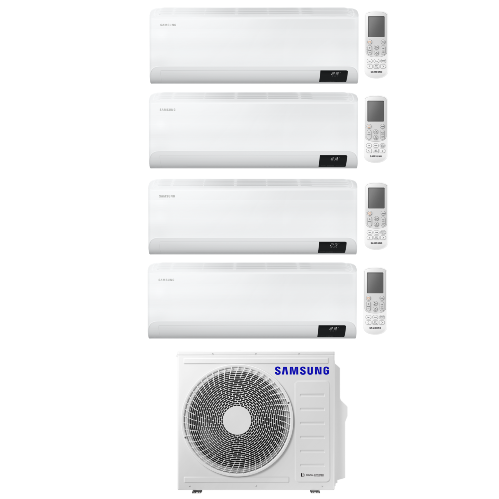 Climatizzatore Samsung Cebu Wi-fi Quadri split inverter 9000 + 9000 + 9000 + 9000 btu gas R32 (U.E. AJ080TXJ4KG/EU)