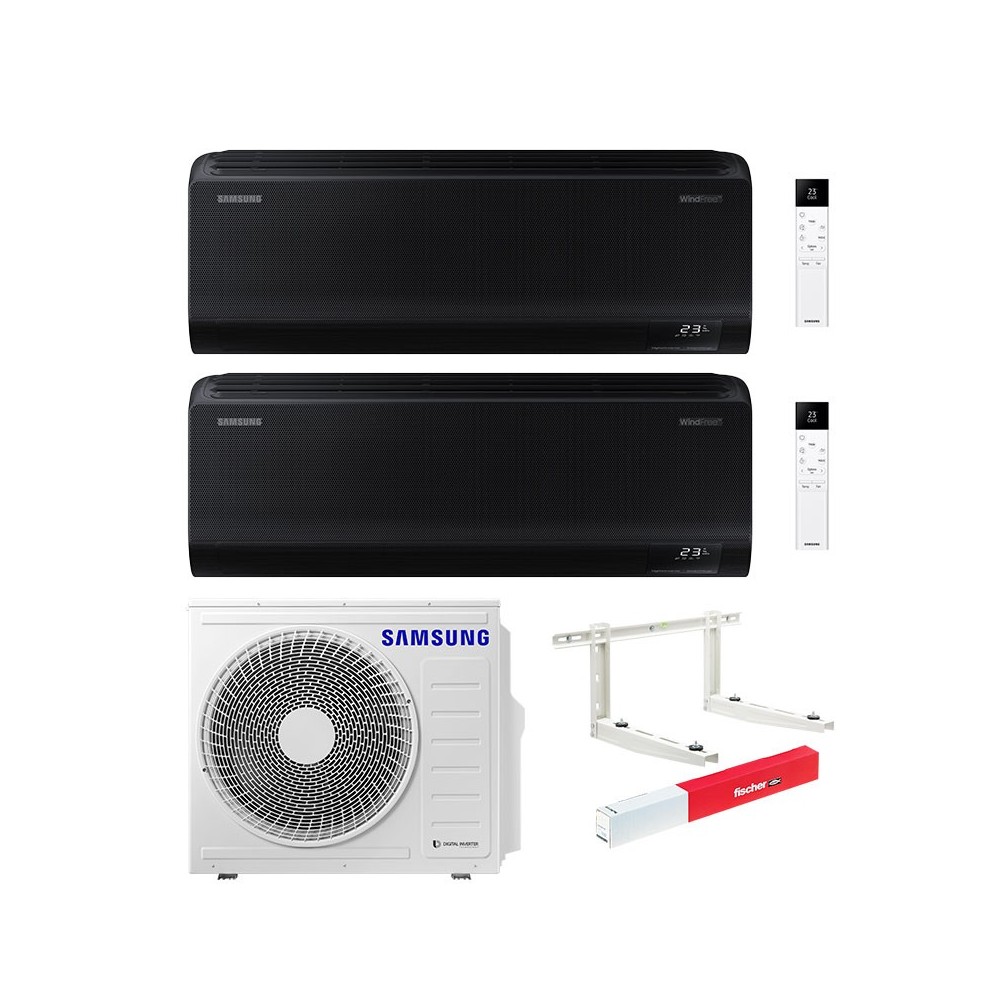 Climatizzatore Samsung Windfree Black Wi-fi Dual split 12000+12000