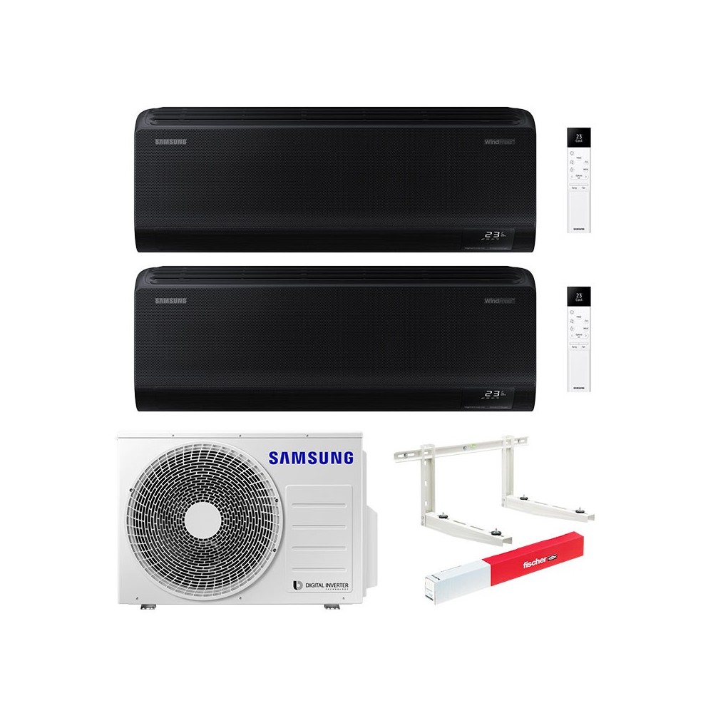 Climatizzatore Samsung Windfree Black Wi-fi Dual split 12000+12000