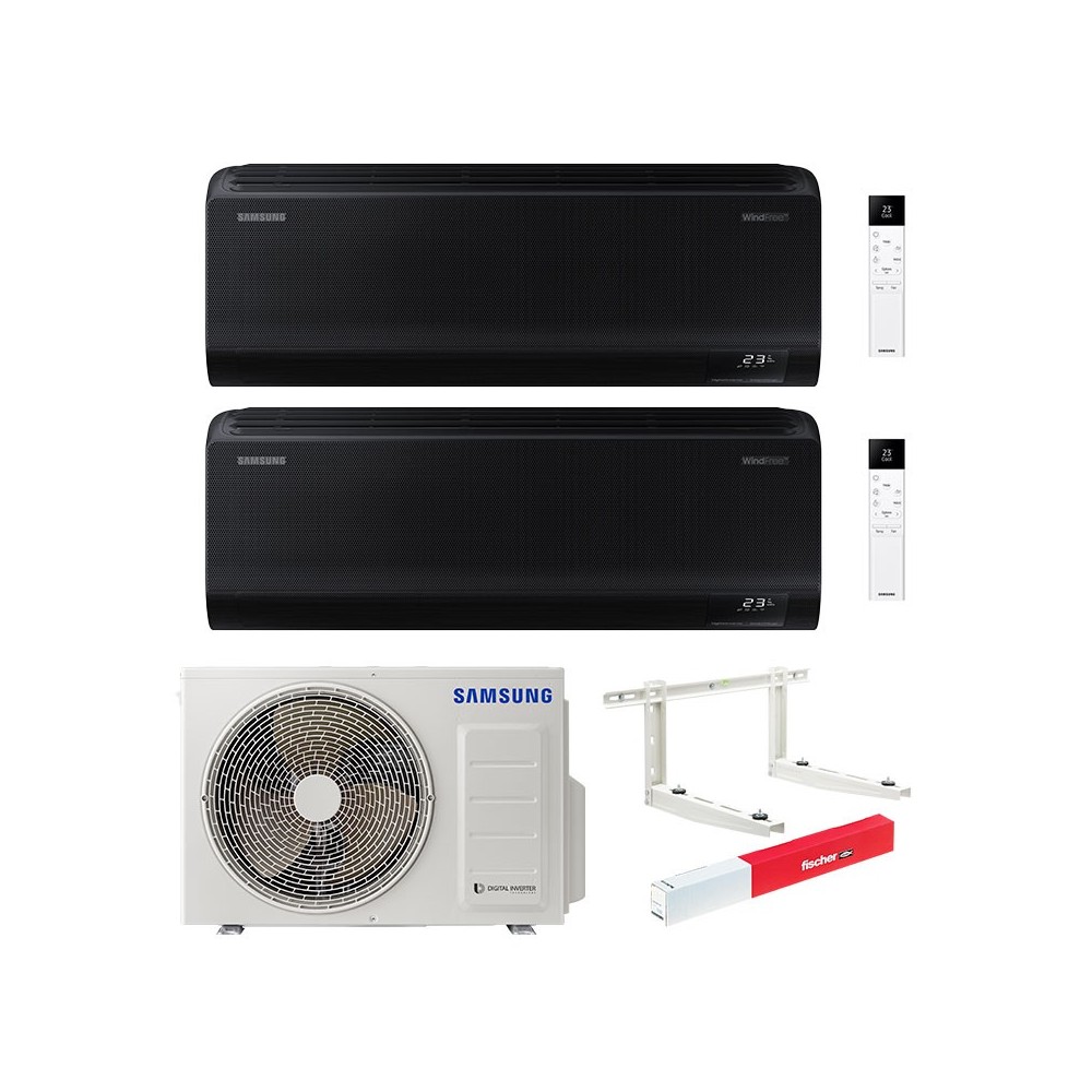 Climatizzatore Samsung Windfree Black Wi-fi Dual split 12000+12000