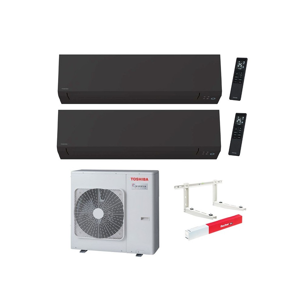 Climatizzatore Toshiba Shorai Edge Black Dual split 13000+13000 btu